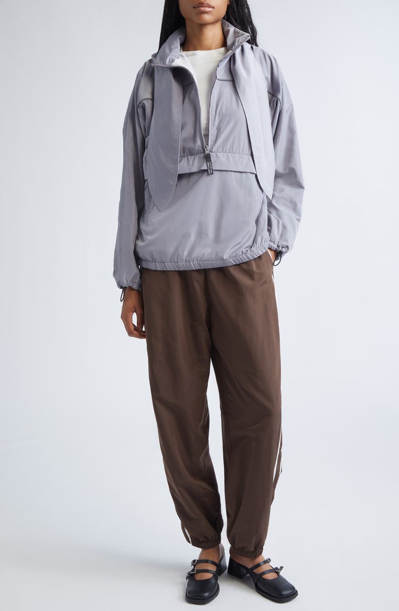 Sandy Liang Paprika Taffeta Track Pants, Alternate, color, Dark Brown