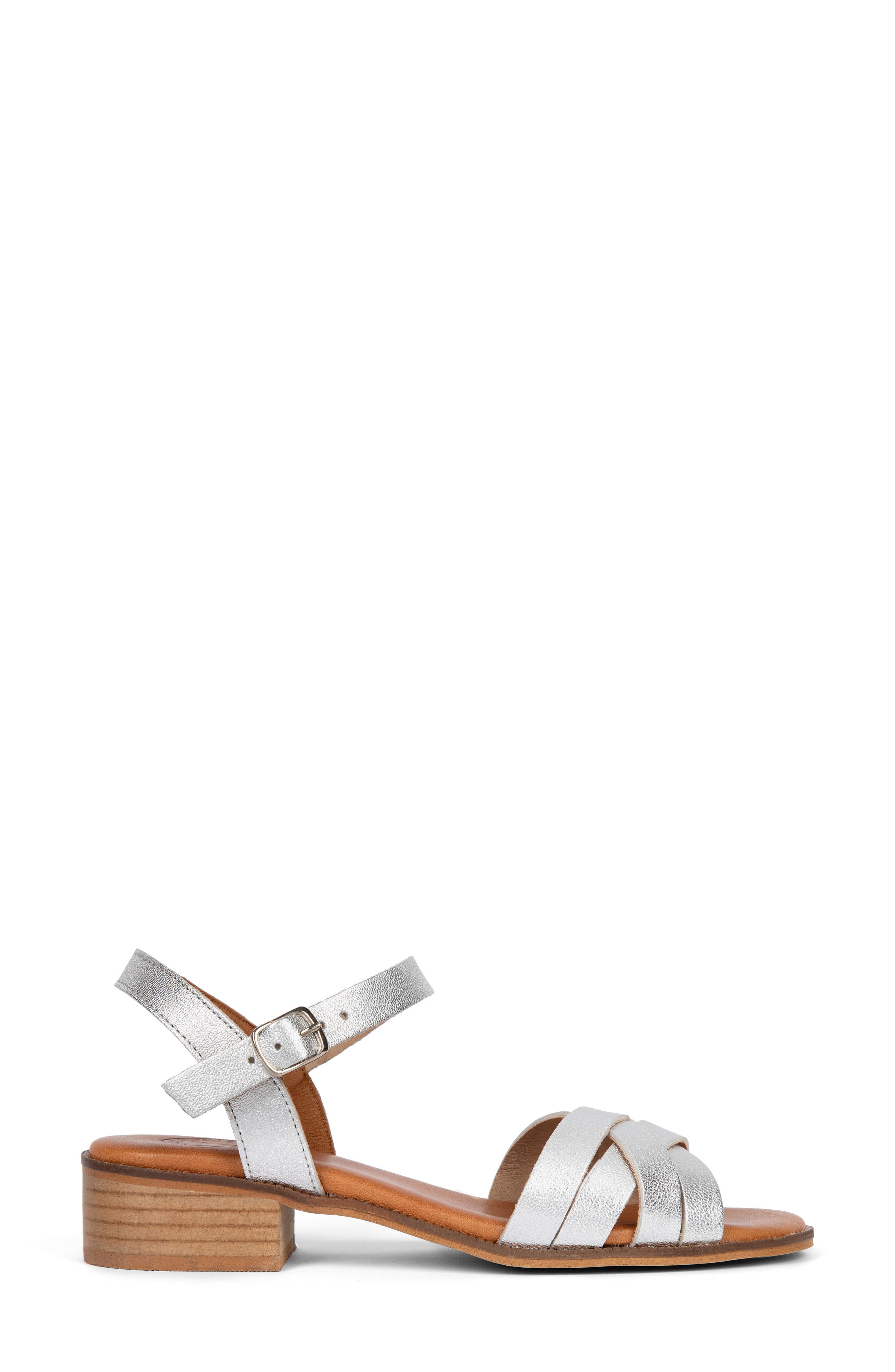 Penelope Chilvers Shepherdess Ankle Strap Sandal, Alternate, color, Silver