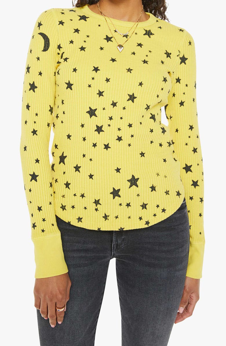 MOTHER Star Waffle Stitch Stretch Cotton Top, Main, color, Star Power