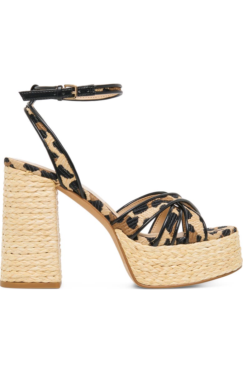 Dolce Vita Danila Piped Platform Sandal, Alternate, color, Leopard Raffia
