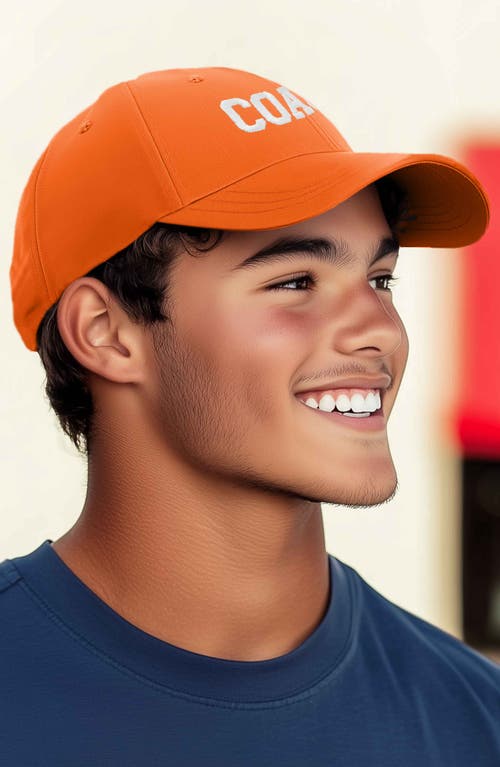 Dalix Coach Embroidered Sports Dad Cap In Orange