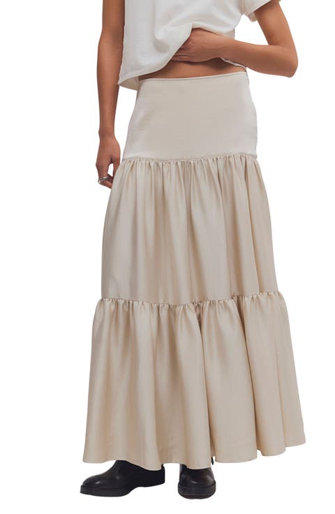 Juliette Satin Tiered Maxi Skirt