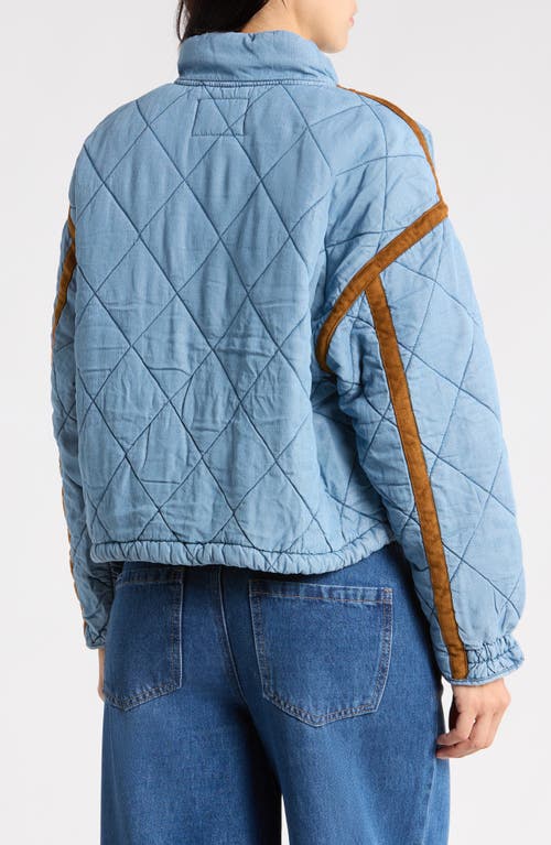 Blanknyc Quilted Denim Bomber Jacket In Rustic Ridge