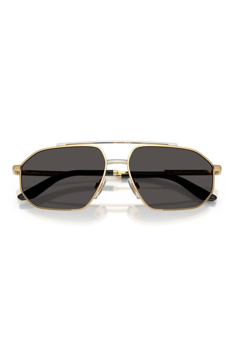 59mm Pilot Sunglasses, Alternate, color, GOLD/ SILVER / DARK GREY