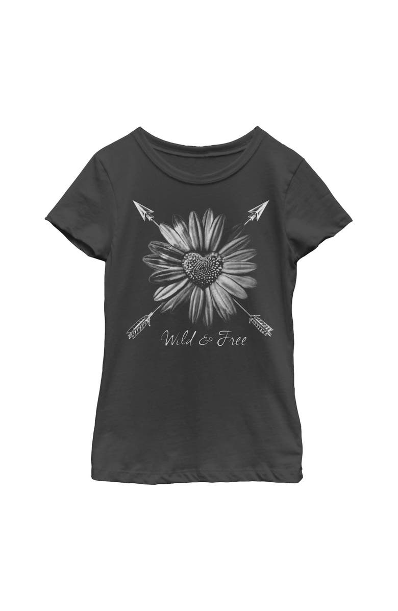 Lost Gods Girl's Lost Gods Wild and Free Sunflower Arrow Graphic T-Shirt, Main, color, Black