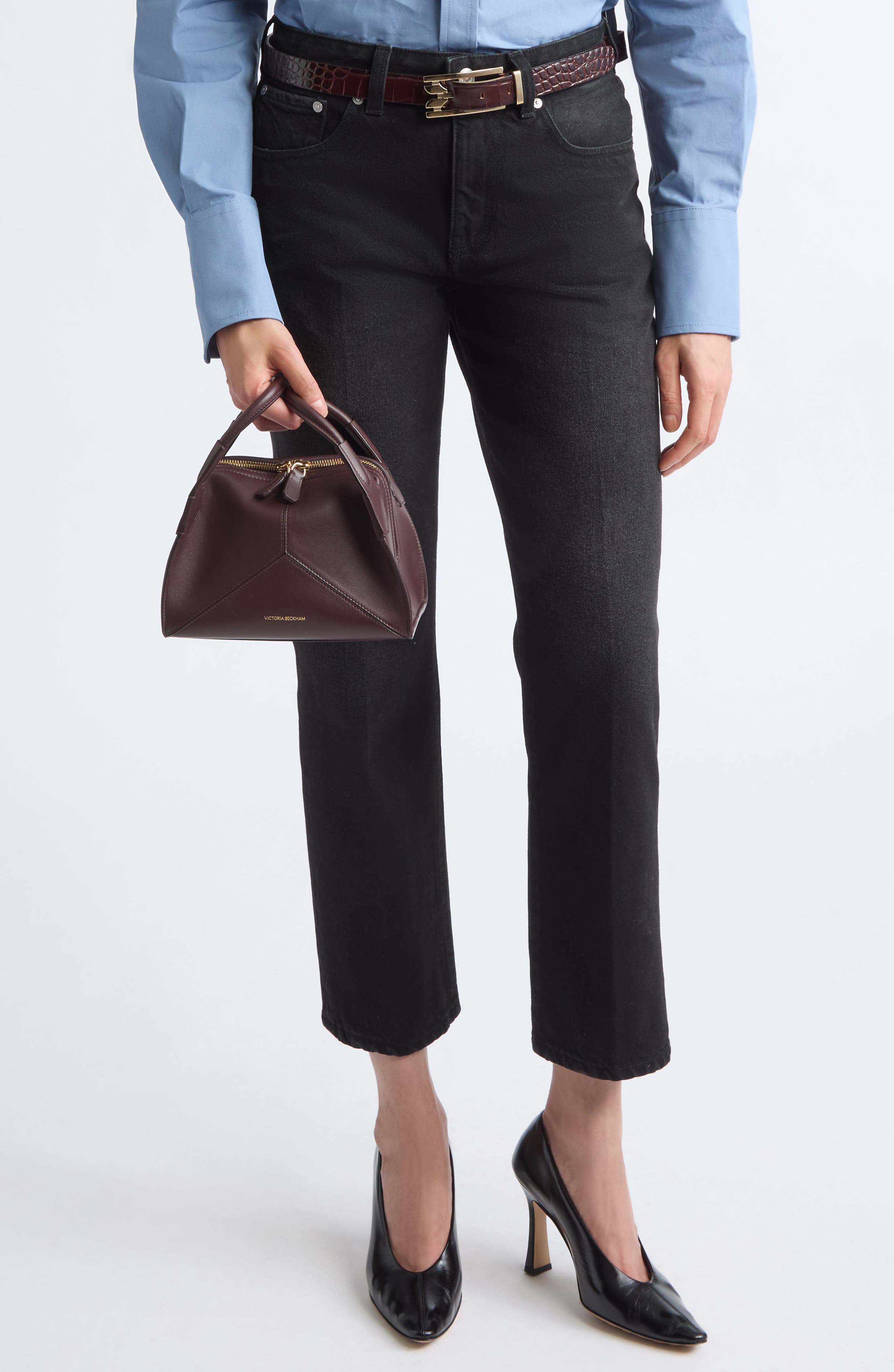 Mini Victoria Plié Handbag, Alternate, color, DARK BURGUNDY