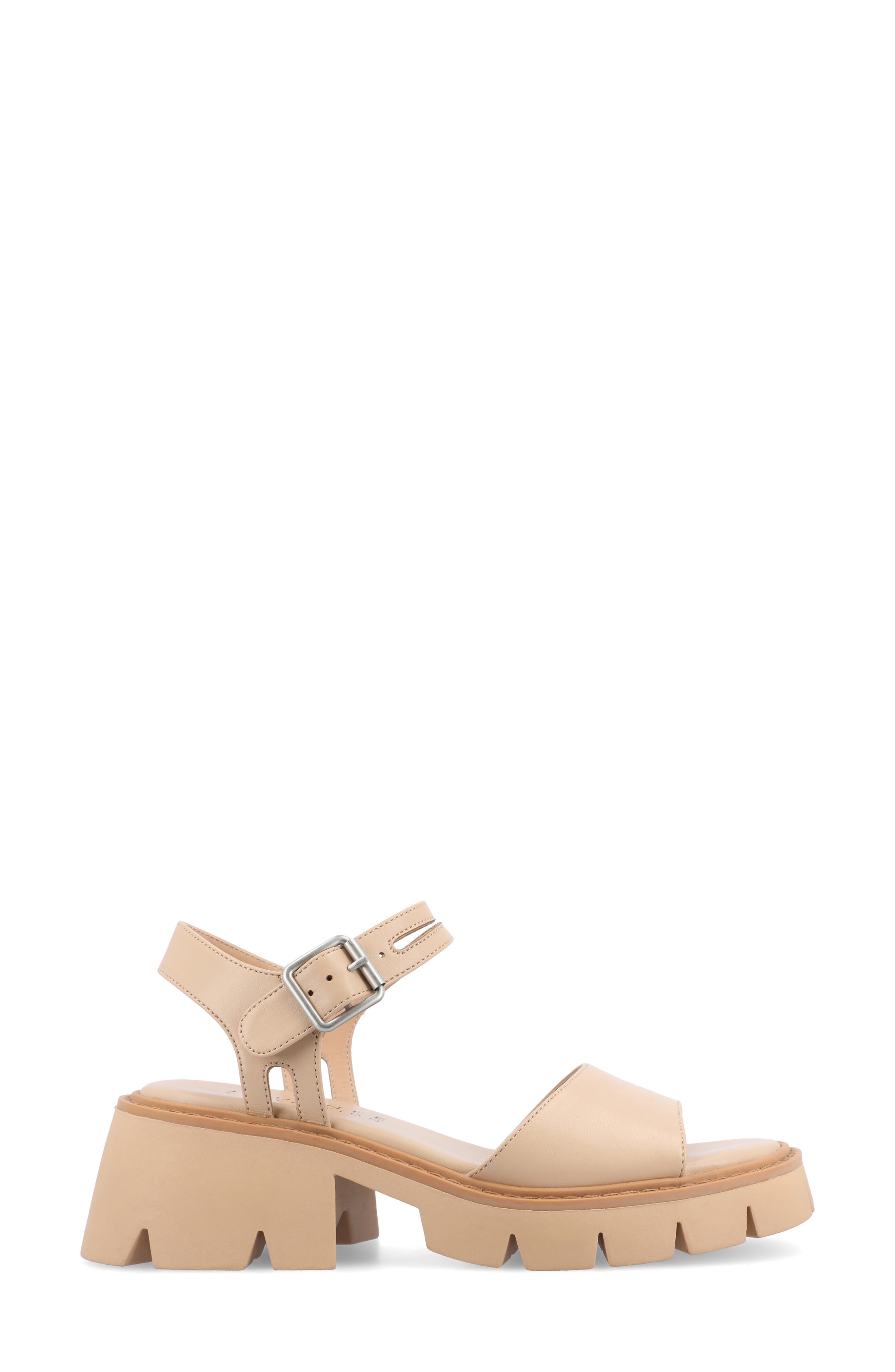 Journee Collection Lug Platform Sandal, Alternate, color, Beige