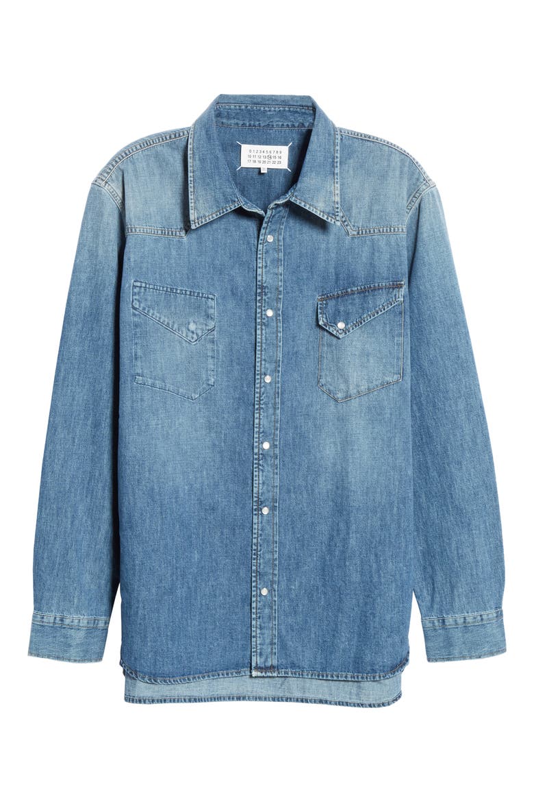 Denim Sport Shirt, Alternate, color, INDIGO
