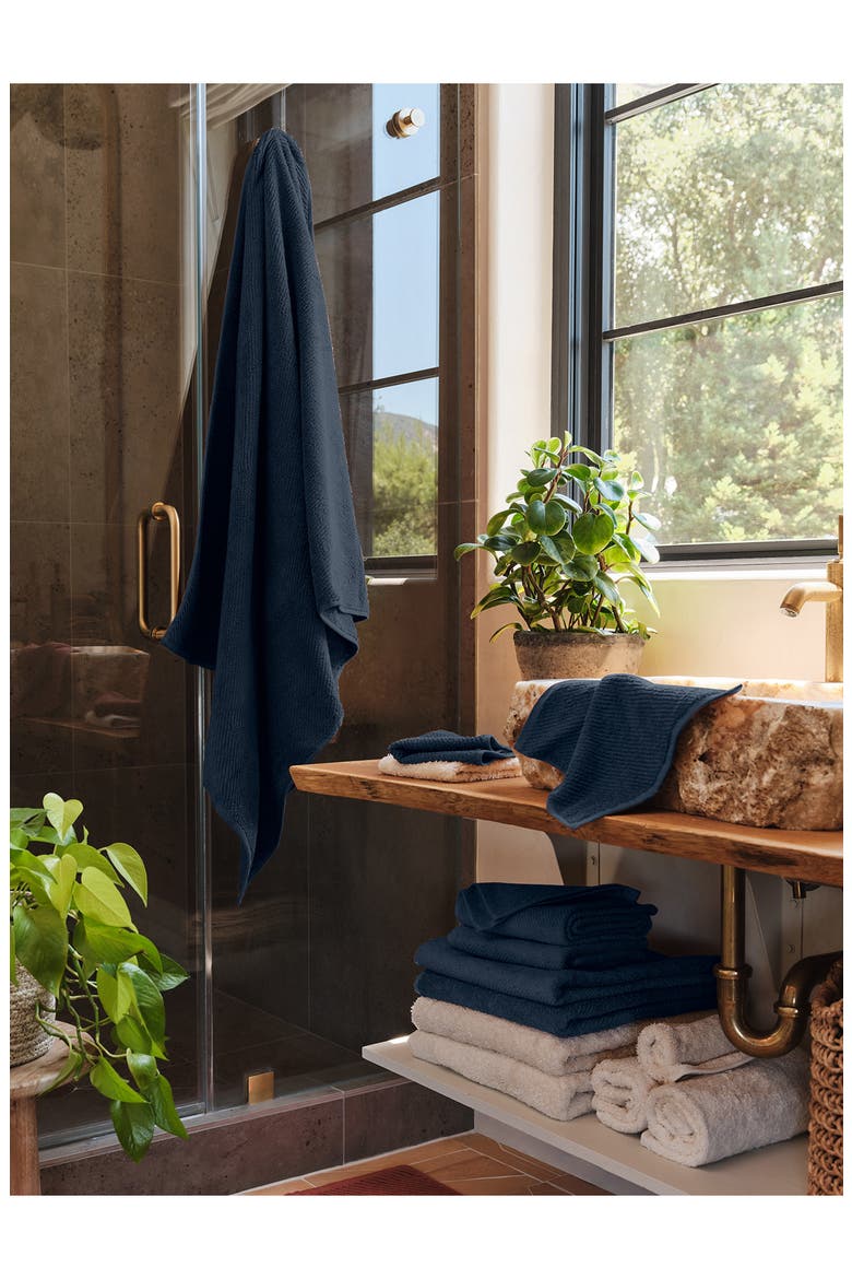 Air Weight® Organic Cotton Set of 6 Bath Towels, Alternate, color, MIDNIGHT INDIGO