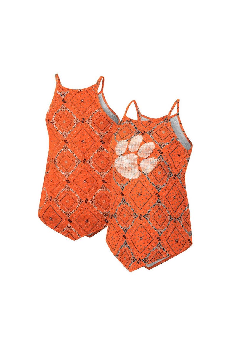 COLOSSEUM X WRANGLER Women's Colosseum x Wrangler Orange Clemson Tigers Bandana Tank Top, Main, color, 