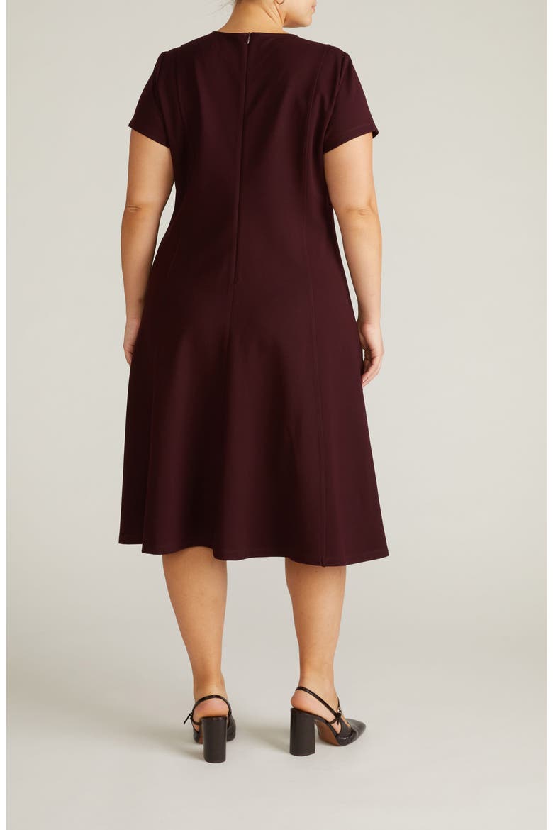 Lucinda Ponte Dress, Alternate, color, BLACK CHERRY RED