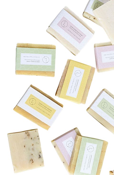 Set of 6 Handmade Cold Process Natural Soap Bars in Gift Set Box