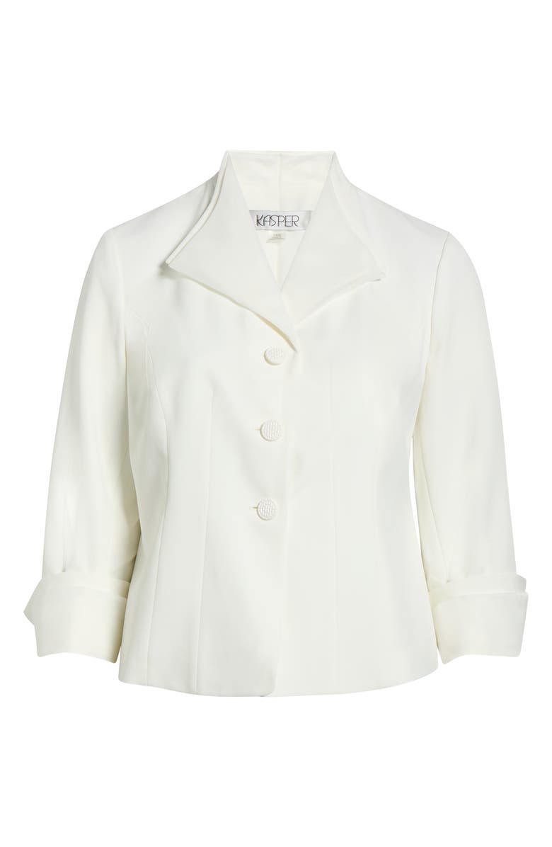 KASPER Winged Lapel Three-Button Blazer, Main, color, Vanilla Ice
