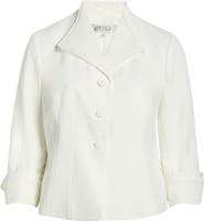 KASPER Winged Lapel Three-Button Blazer