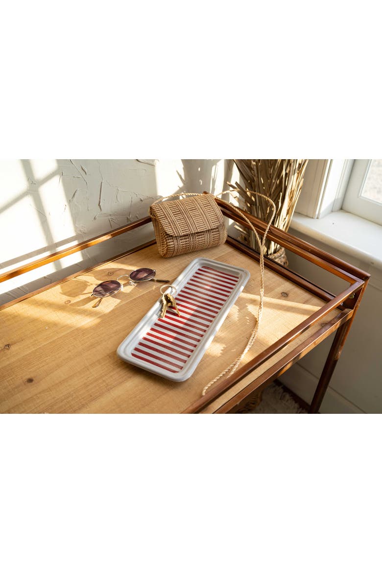 Cabana Striped Red Vanity Tray, Alternate, color, Red