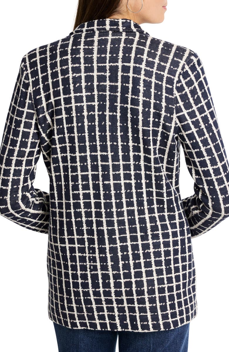 NIC+ZOE Plaid Longline Blazer, Alternate, color, Indigo Multi