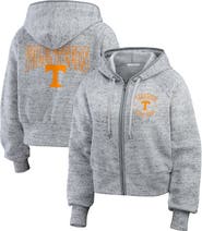 WEAR by Erin Andrews Women's WEAR by Erin Andrews Heather Gray Tennessee Volunteers Wear Speckle Double-Hit Raglan Full-Zip Hoodie