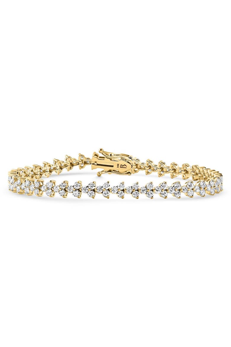 4.25Ct Diamond Olivetta Tennis Bracelet 14k Gold Lab Grown 7", Alternate, color, 14k Yellow Gold