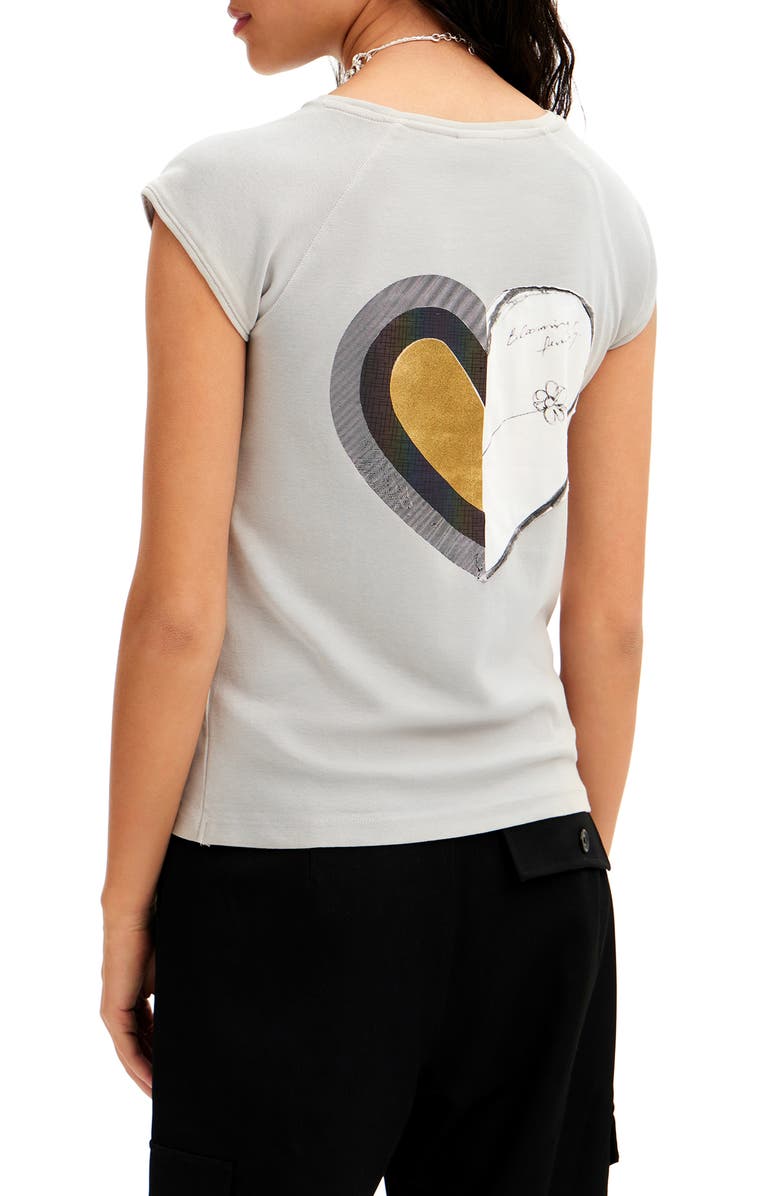 Desigual Shiny Heart Top, Alternate, color, 
