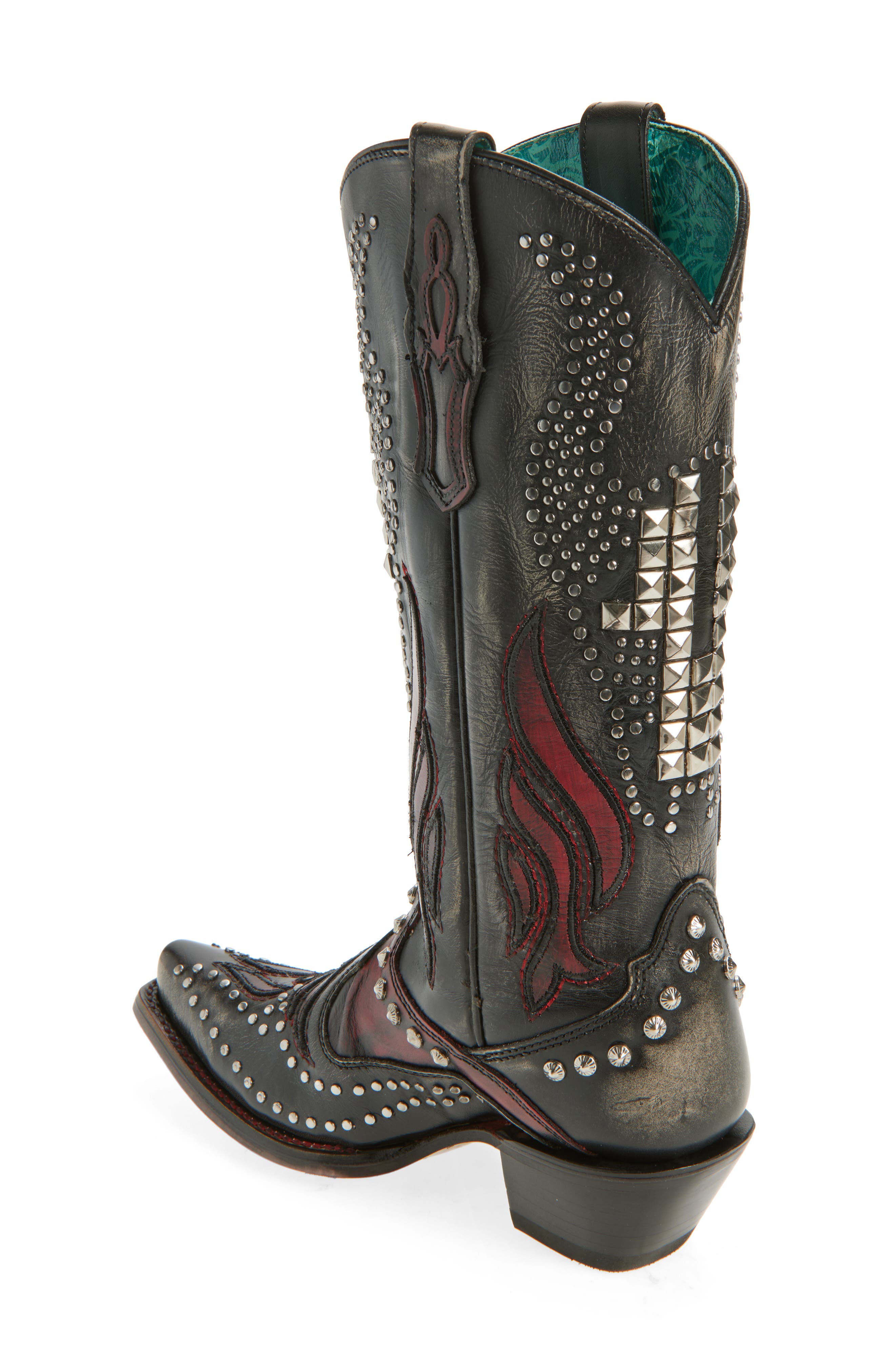 CORRAL Embroidered Overlay Western Boot, Alternate, color, 