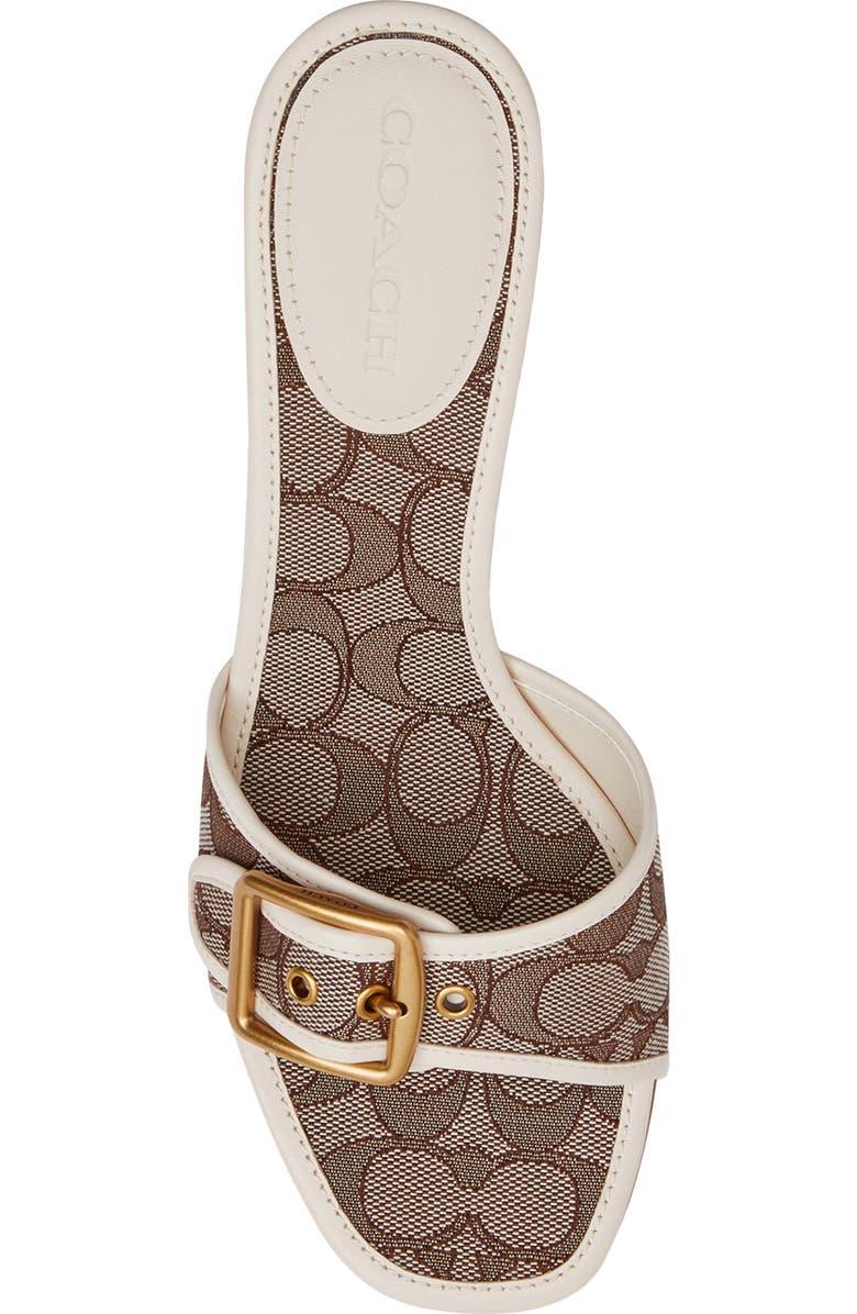 COACH Margot Signature Jacquard Slide Sandal, Alternate, color, Oak/Chalk