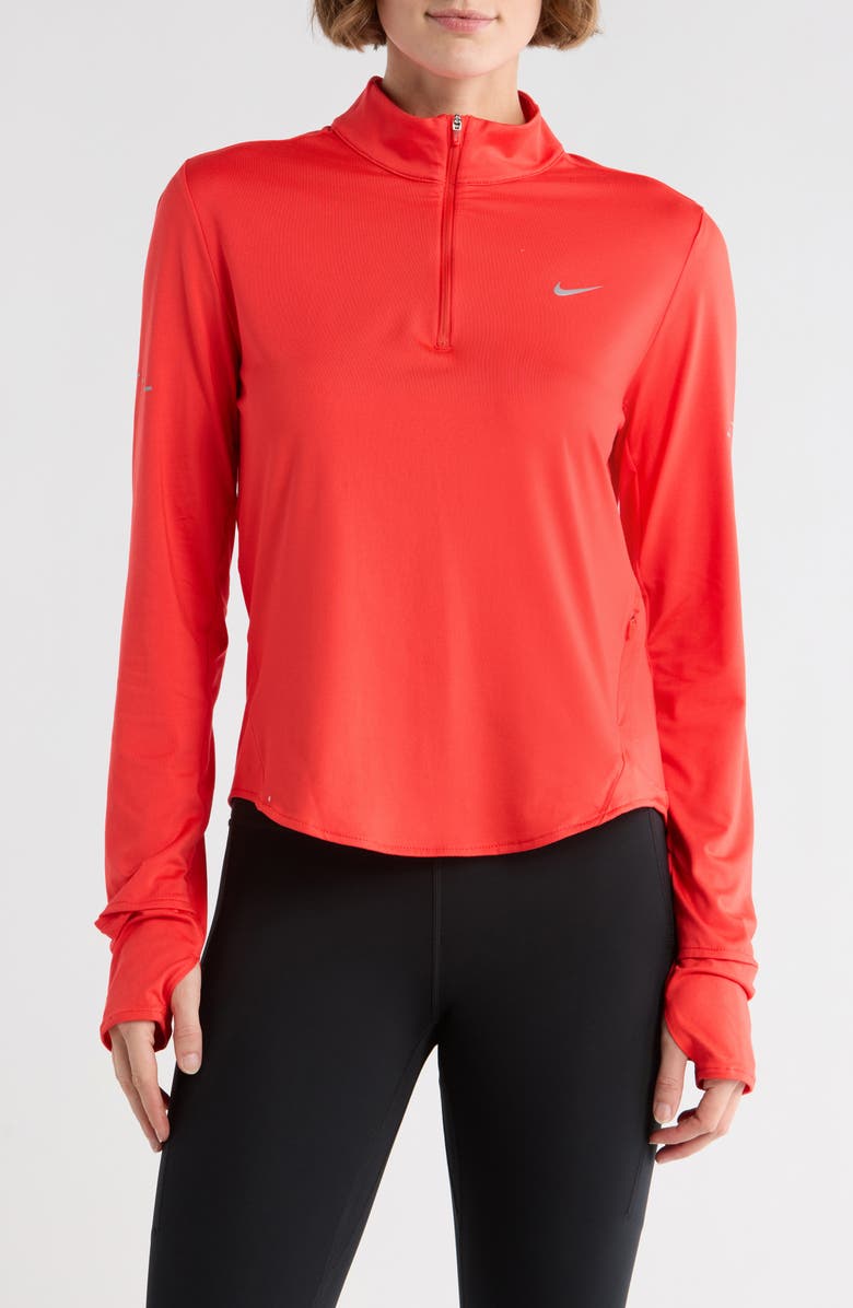 Nike Swift Dri-FIT UV Half Zip Running Top, Main, color, Light Crimson