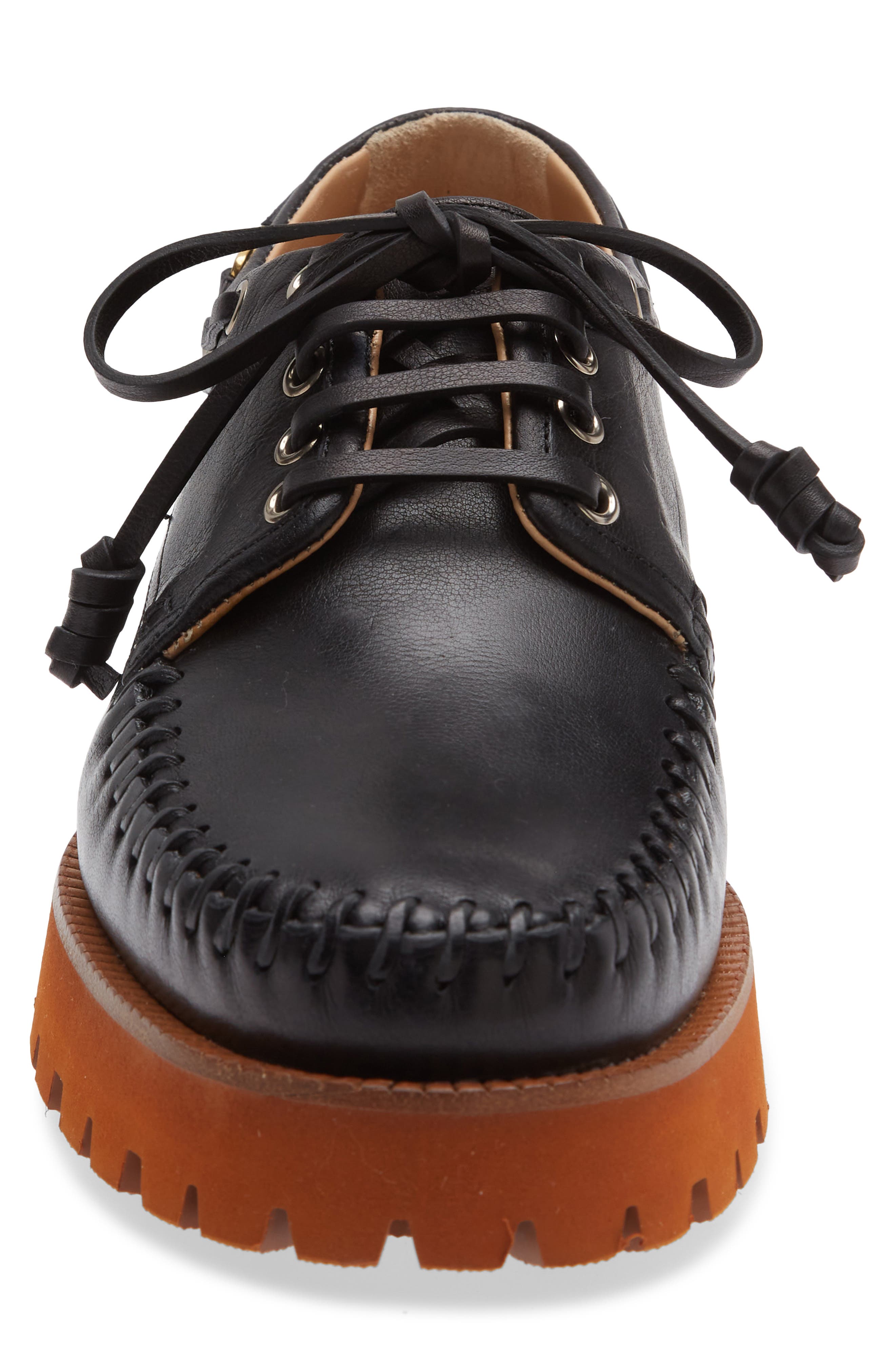 Valentino Garavani Lug Sole Boat Shoe, Alternate, color, Black