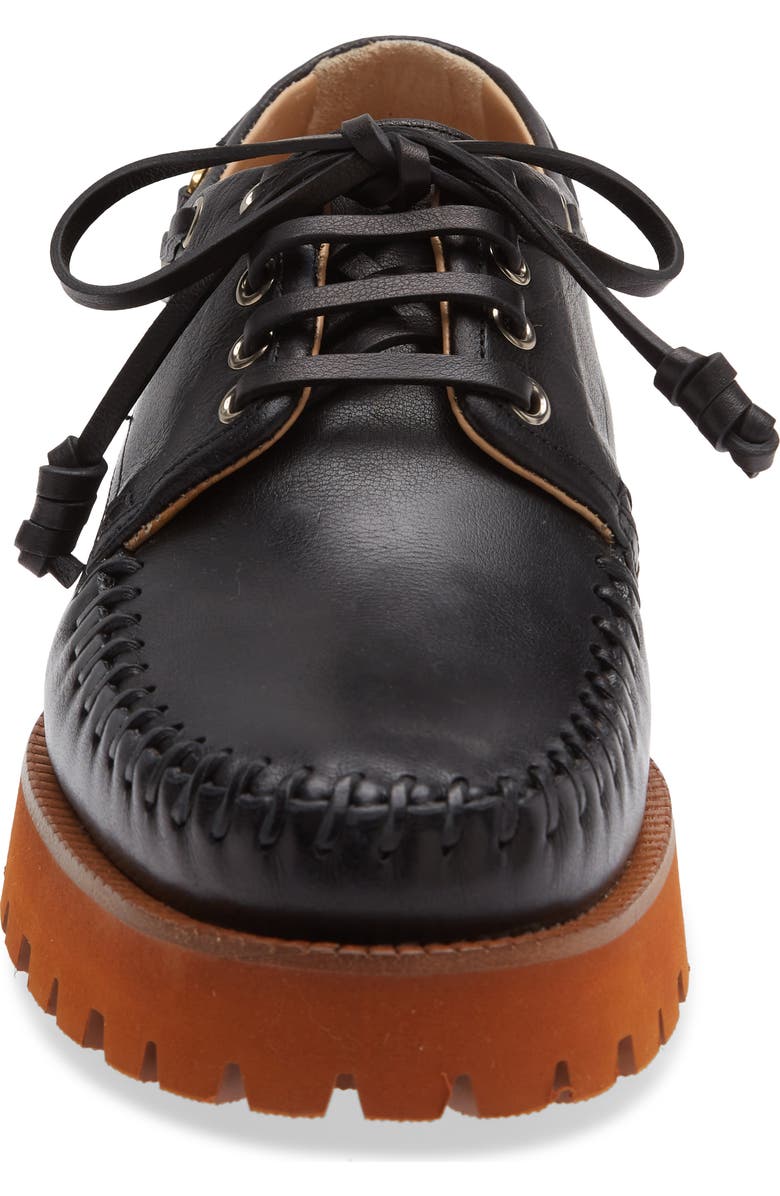 Valentino Garavani Lug Sole Boat Shoe, Alternate, color, Black
