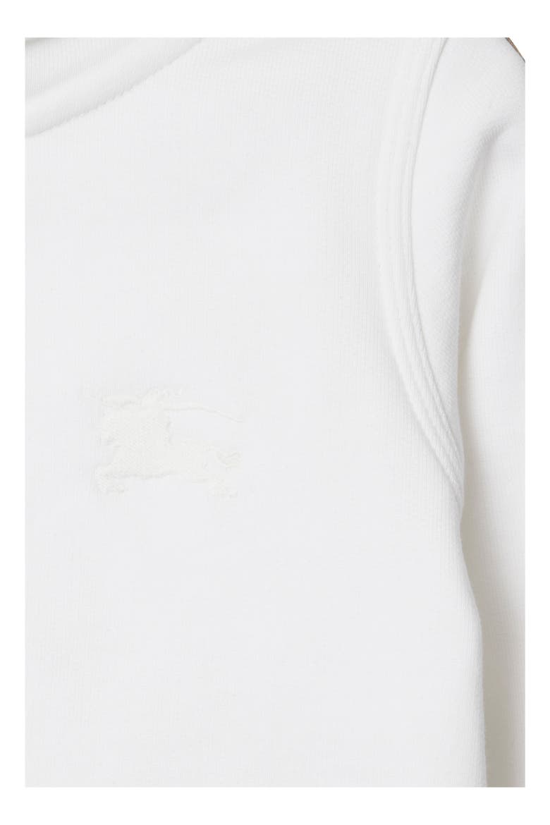 Check Trim Cotton Zip Hoodie, Alternate, color, White