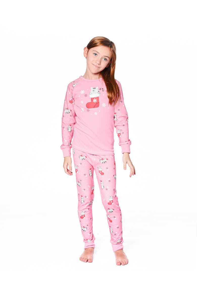 Organic Cotton Two-Piece Pajamas Cat, Alternate, color, Pink