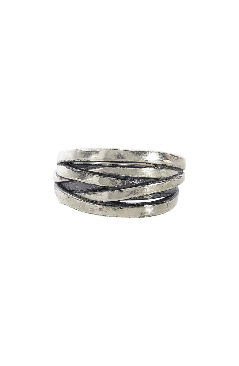 John Varvatos Tangle Sterling Silver Ring, Main, color,