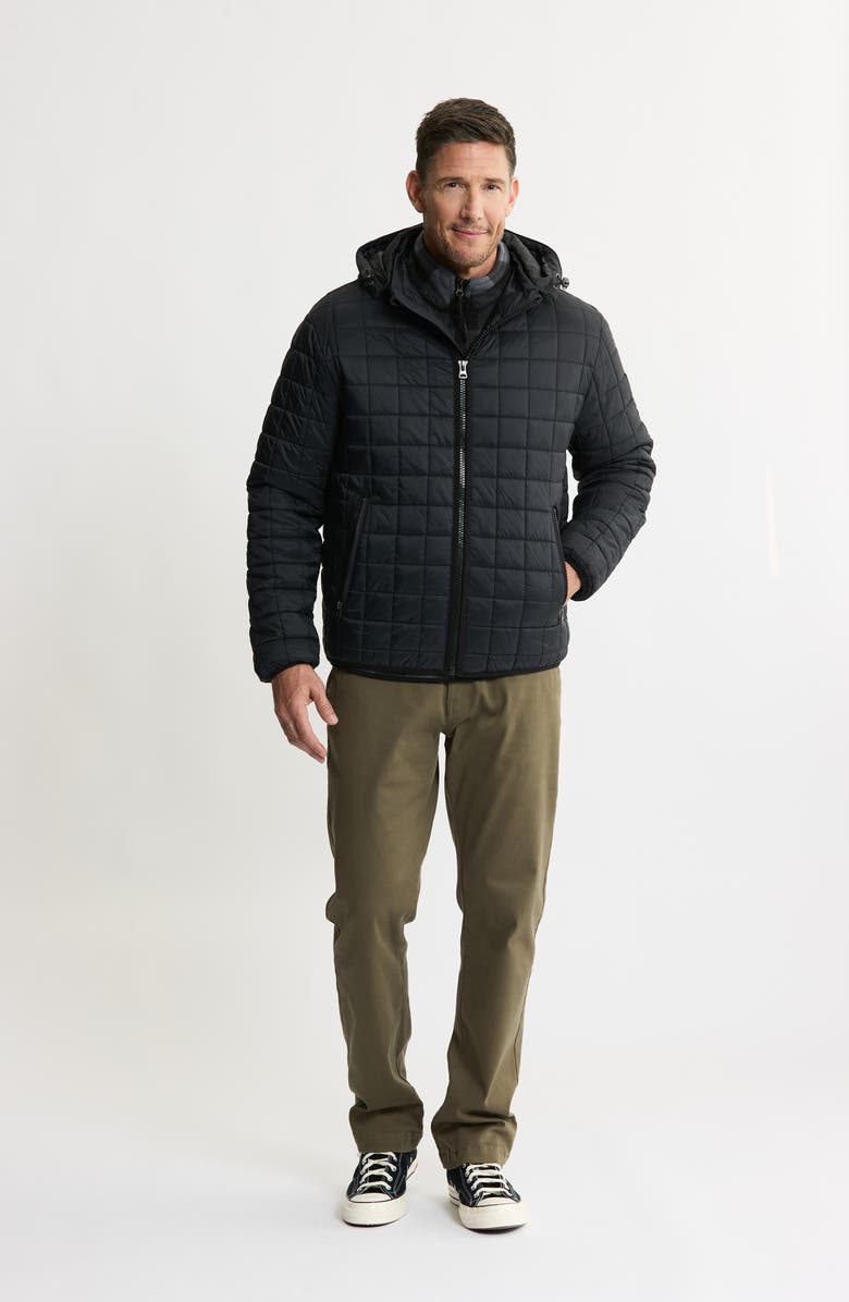 JACHS Hooded Quilted Puffer Jacket, Alternate, color, Black