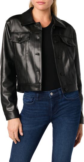 Joie Vegan Leather fashion Jacket Black Size Small