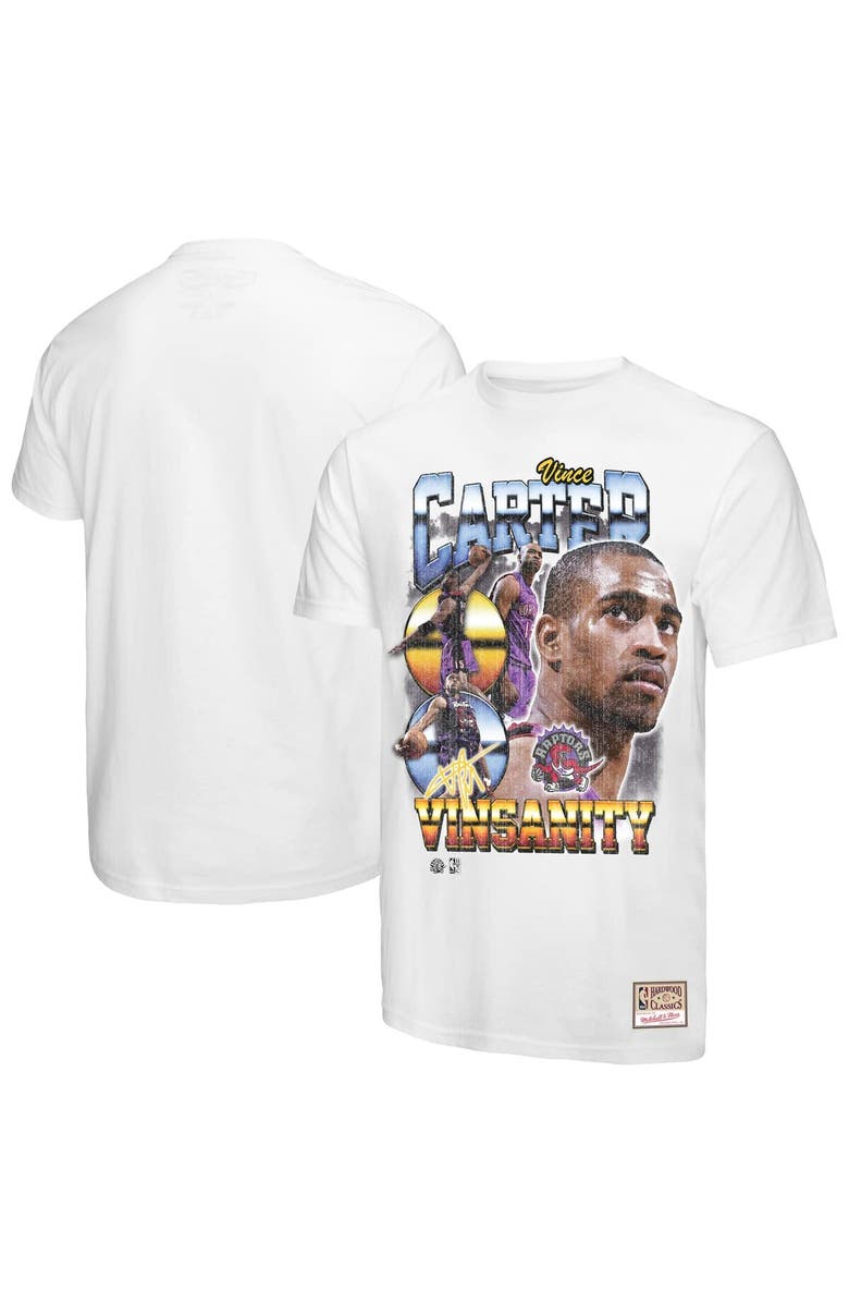Mitchell & Ness Men's Mitchell & Ness Vince Carter White Toronto Raptors Hardwood Classics Commemorative Player Collage T-Shirt, Main, color, White
