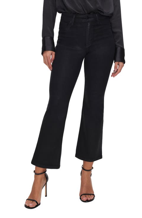 High Waist Crop Bootcut Jeans (Black001)