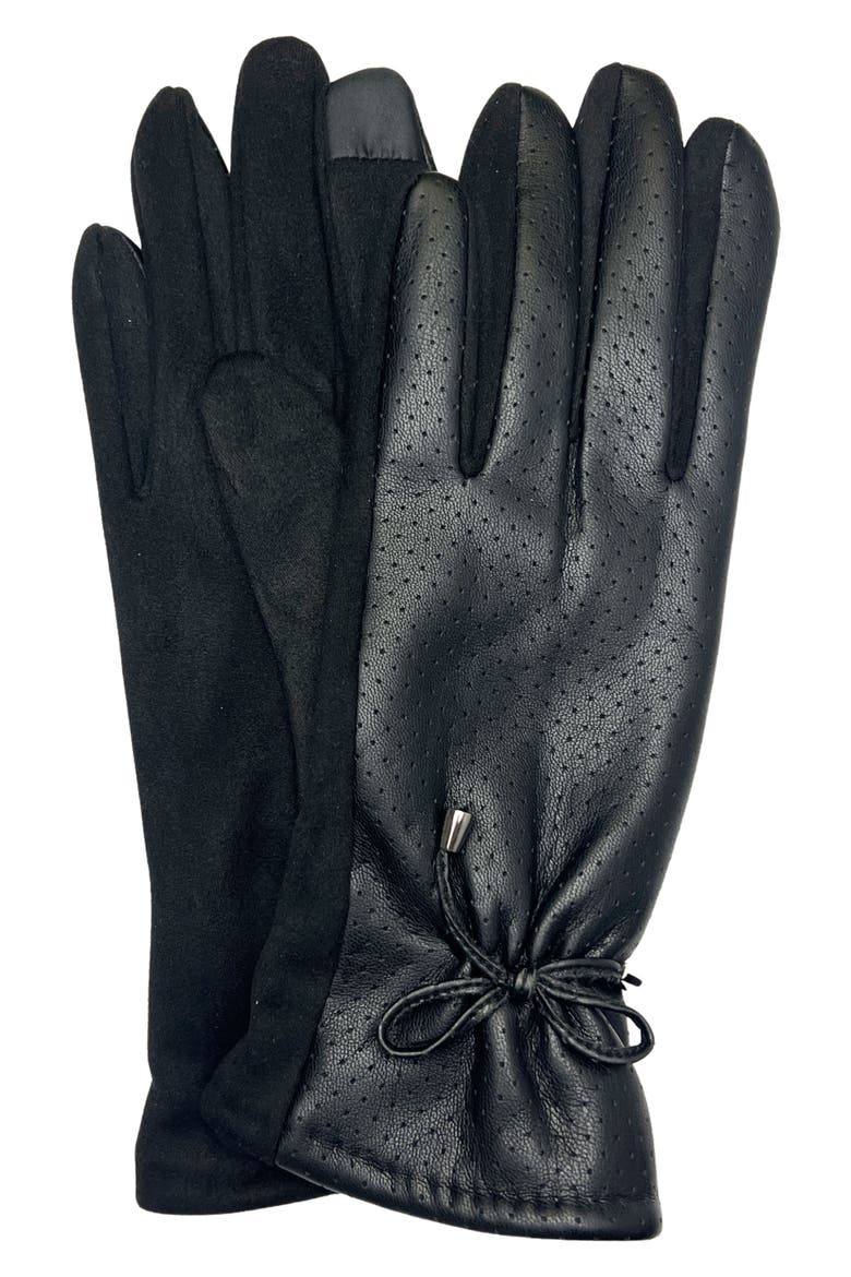 Faux Leather Gloves, Main, color, BLACK