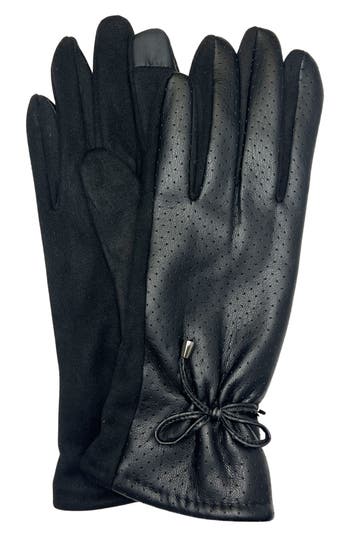 Marcus Adler Faux Leather Gloves In Black
