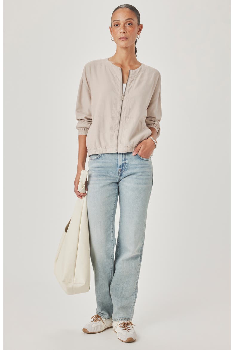 Clea Bomber Jacket, Alternate, color, FAWN BEIGE