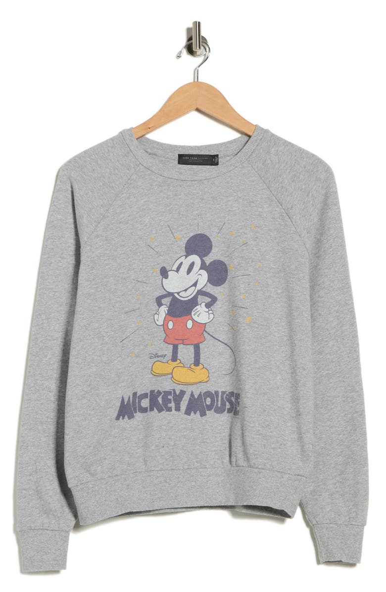 Junk Food Mickey Mouse Vintage Pullover Sweater, Alternate, color, Heather Grey