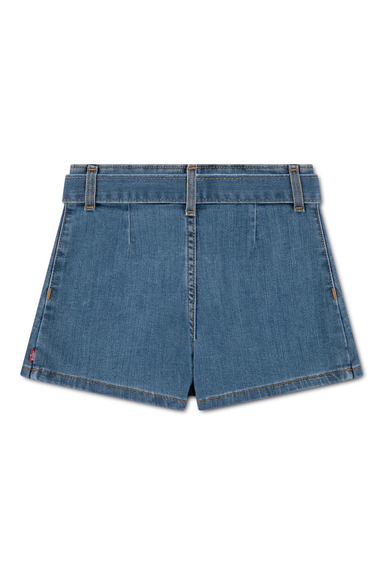 Kids' Pleated Belted Denim Skort, Alternate, color, MJ0-LUNCH BREAK