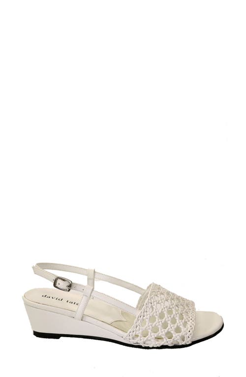 David Tate Danza Slingback Wedge Sandal In White