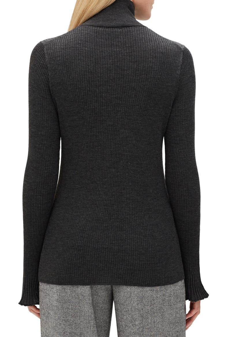 Rib Knit Merino Wool Sweater, Alternate, color, SMOKE