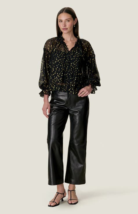 Tiana Metallic Dot Longsleeve Top