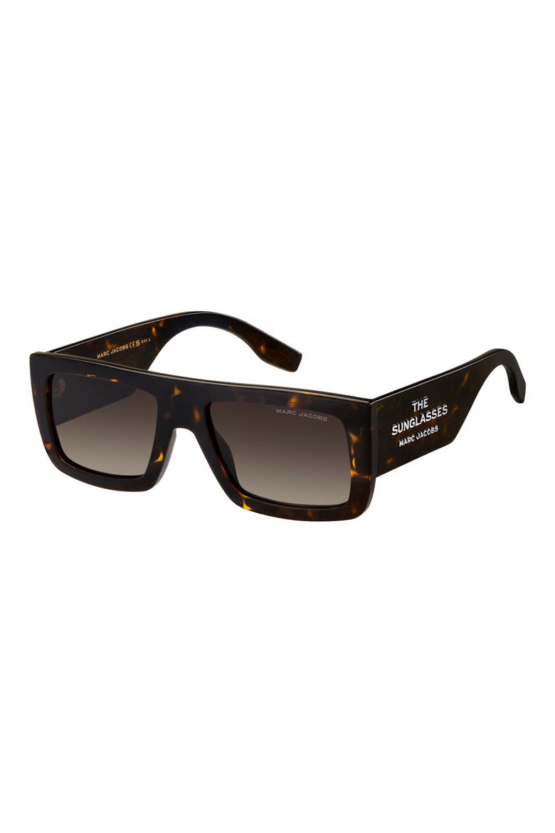 53mm Gradient Rectangular Sunglasses, Alternate, color, HAVANA/ BROWN SF
