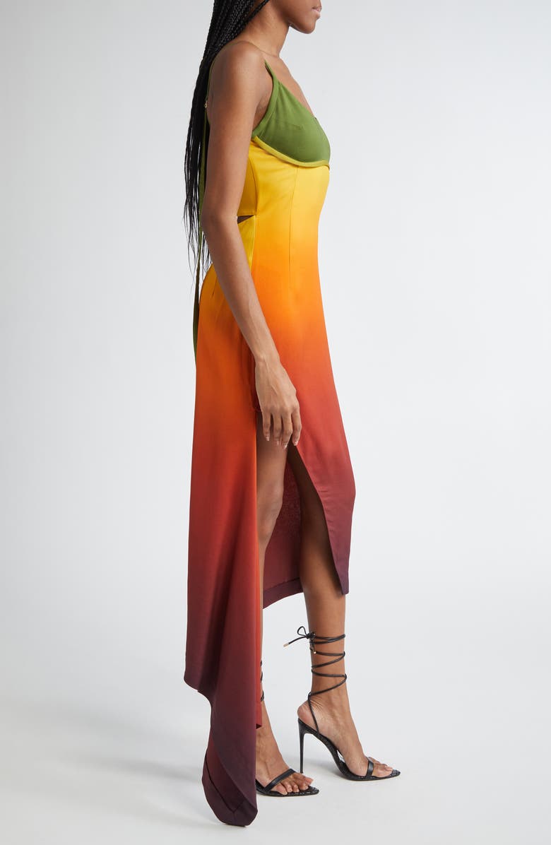 MONSE Back Cutout Ombré Jersey Dress, Alternate, color, 