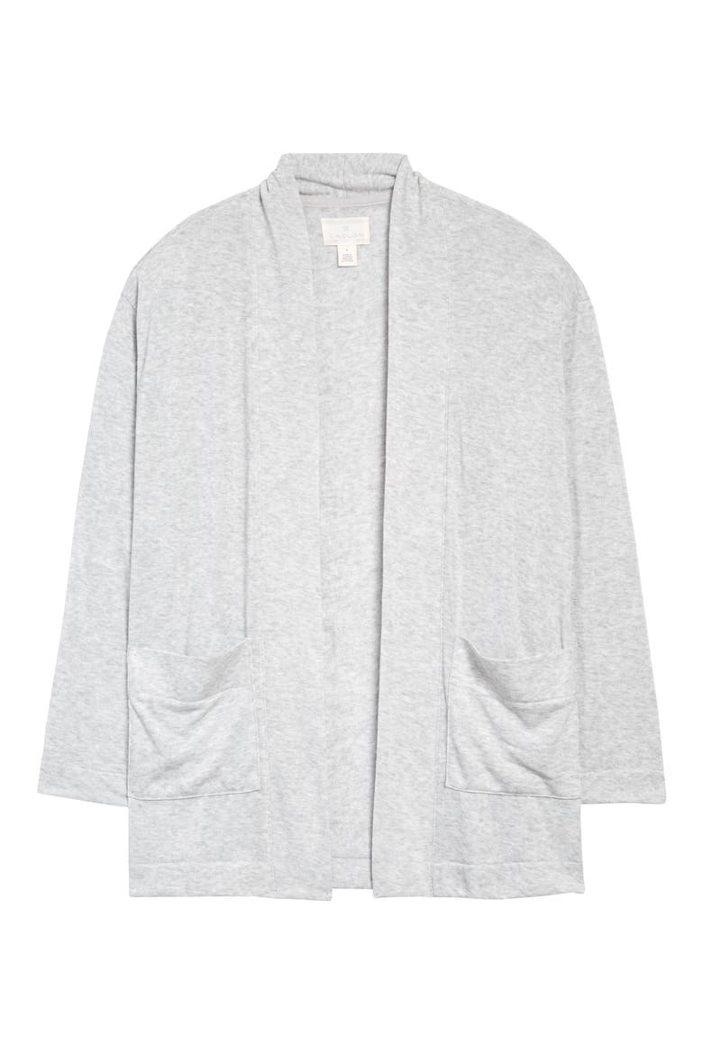 Open Front Cardigan, Main, color, GREY LIGHT HEATHER