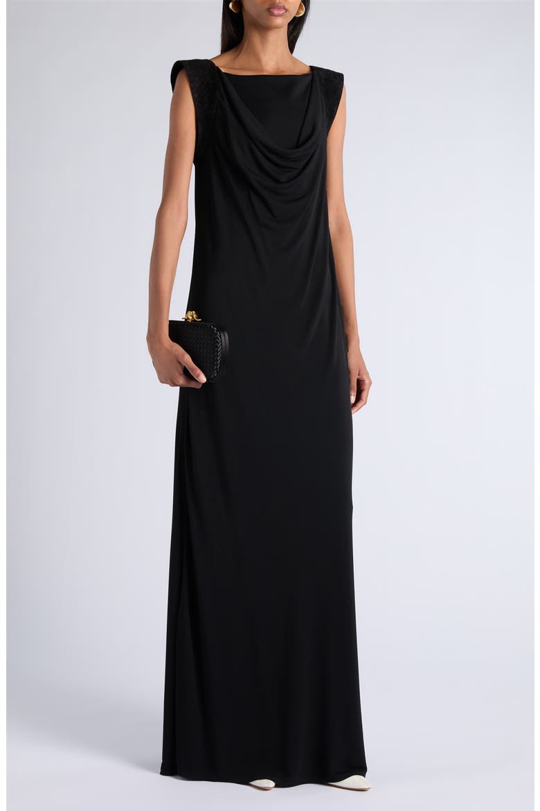 Crepe Viscose Jersey Dress, Alternate, color, 1010 DOUBLE BLACK