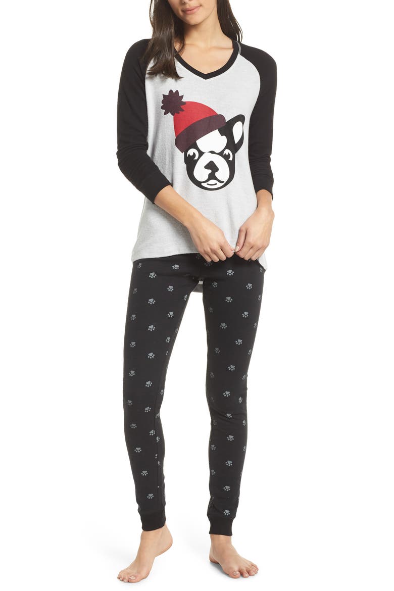 Holiday Pajamas, Main, color, BLACK WOOF WOOF
