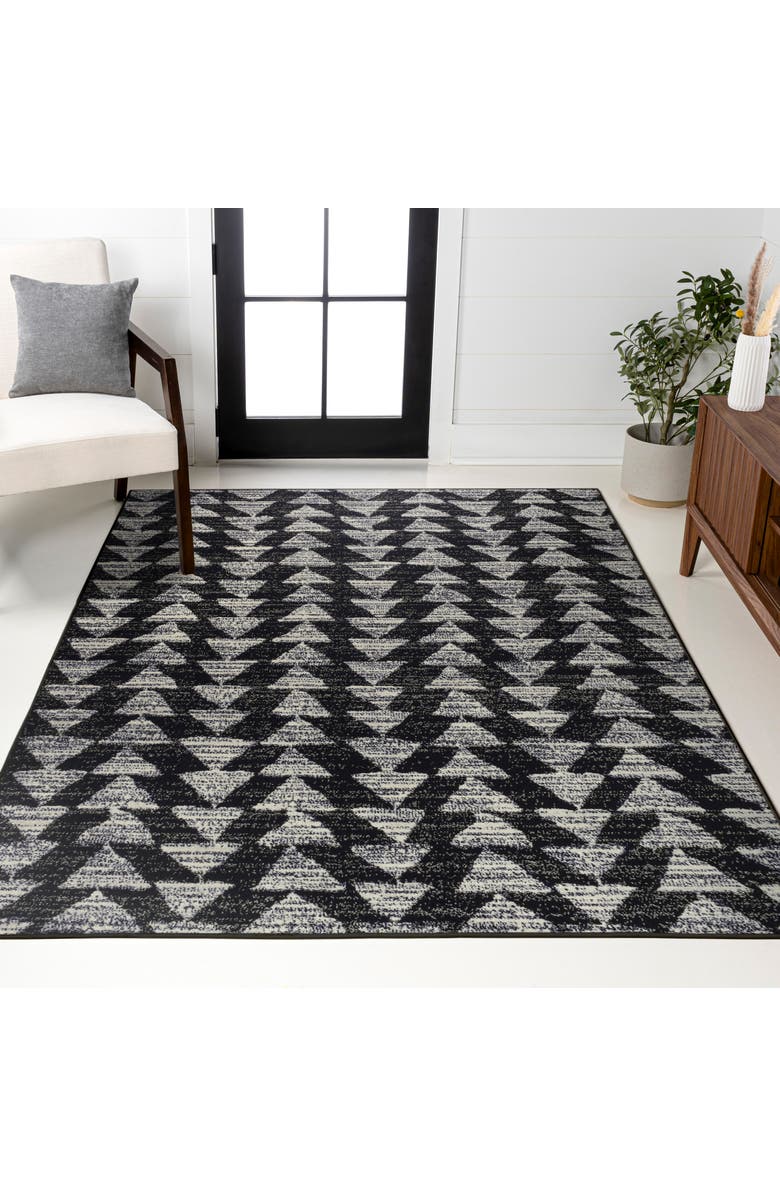 JONATHAN Y Aisha Moroccan Triangle Geometric Area Rug, Alternate, color, Black/Cream