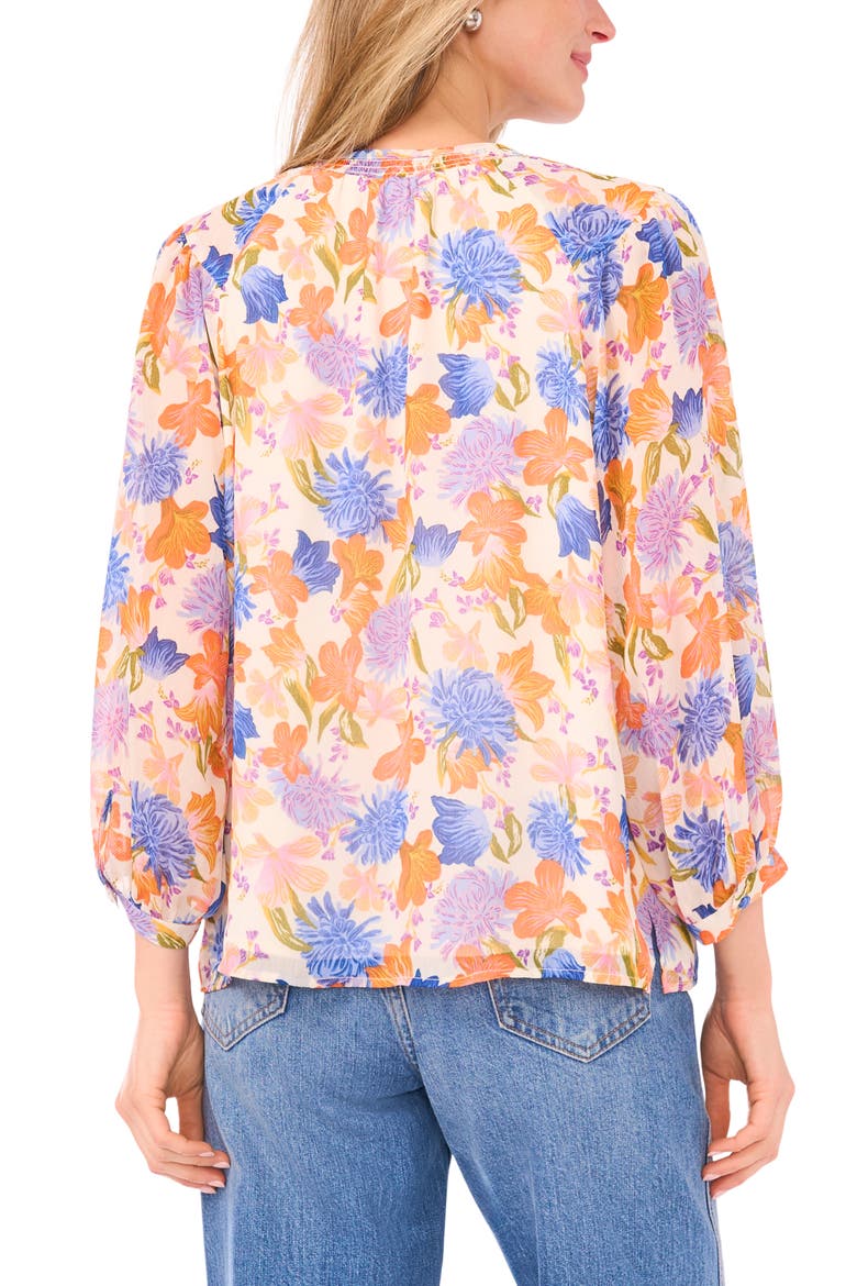 Floral Peasant Top, Alternate, color, SOFT CREAM